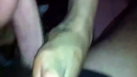 Friend's mom give me an amazing footjob until cum
